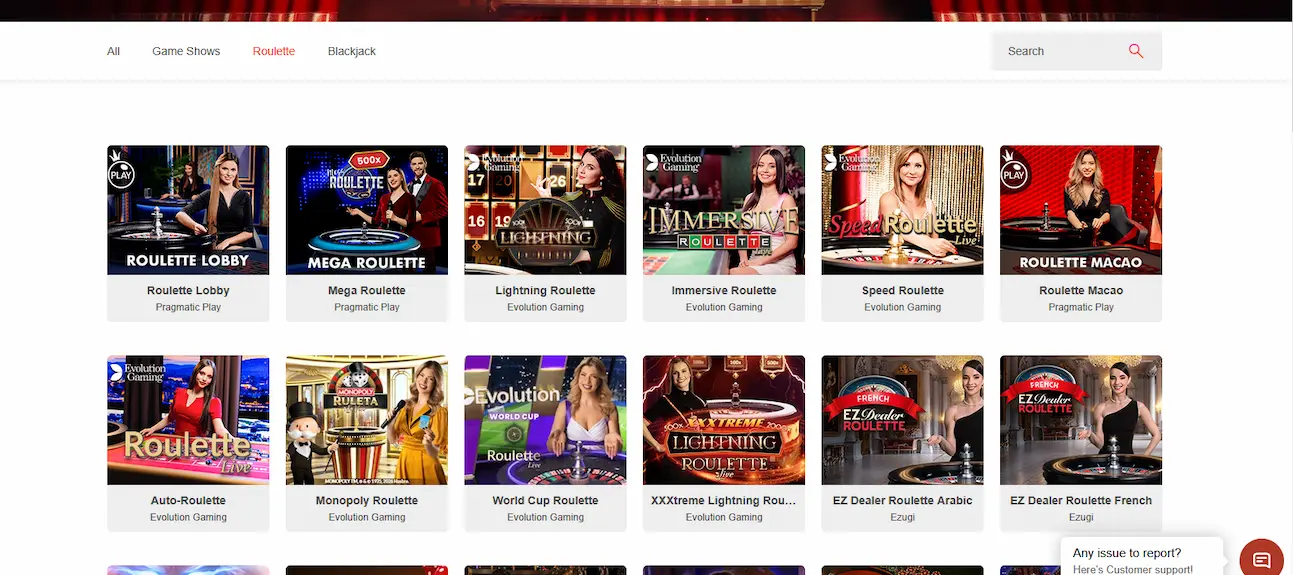 Live-Blackjack-Tisch bei Impressario Casino